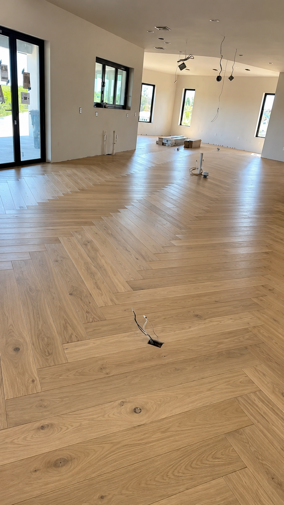Luxury White Oak Herringbone — Hardwood Flooring by American Apex Construction