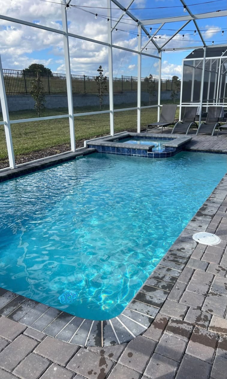 Modern Paver Pool & Spa — Pools by American Apex Construction